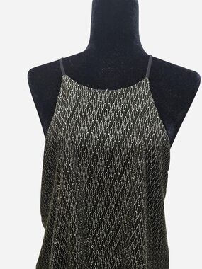 Guess Black with Gold Metallic Thread Halter Cami